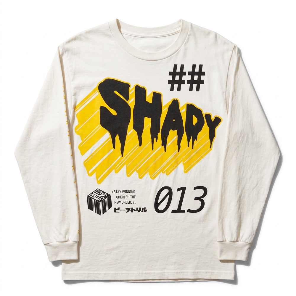 Been Trill Shady Records‎ Long Sleeve T Shirt Mens L Cream  Graphic AOP